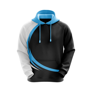Sudadera con capucha de moda para hombre, color azul marino, con bloques de color, manga regular, con bolsillo canguro, estilo casual. - Product Image 3
