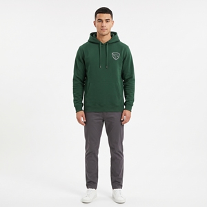 Sweat-shirt à capuche en molleton vert pour homme Dumela avec logo brodé, poche avant, coupe décontractée, vêtement d'automne - Product Image 2