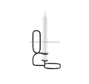 Well-Designed Classic Style <b>Black</b> Powder Coated Metal Iron Rod Wire Square round Frame Candlestick <b>Holder</b> for <b>Candles</b> Home Decor - Product Image 2