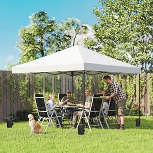 10 X 10 ft White Pop up Tent Portable Outdoor Instant Canopy Shelter with One Push Setup and <b>Roller</b> <b>Bag</b> - Product Image 2