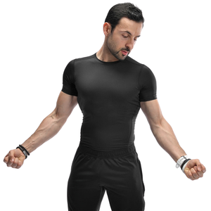 Mens Quick Dry Short Sleeve Compression <b>T</b> <b>Shirt</b> Crew <b>Neck</b> <b>Tight</b> Fit Rash Guard Base Layer Custom Logo Wholesale Factory Supplier - Product Image 2