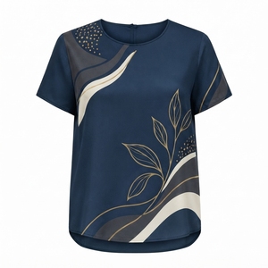 Camiseta de Cuello Redondo para Mujer, 100% Poliéster, Manga Corta, Ecológica, Precio Económico, Servicio OEM, Personalizable 2026, Precio al por Mayor - Product Image 2