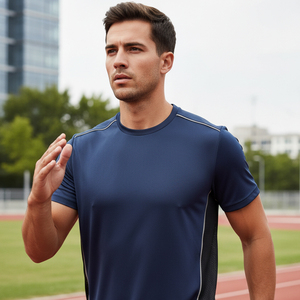 T-shirt de sport en coton épais surdimensionné à épaules tombantes, style streetwear, pour fitness, avec impression sérigraphique personnalisée, effet délavé, vêtements de sport - Product Image 6