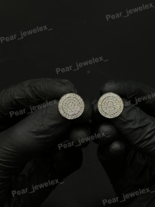 Round VVS Moissanite Silver <b>Stud</b> Earrings Custom Made Earring <b>For</b> <b>Men</b> And Women Moissanite Diamond Screw Back Earrings - Product Image 3