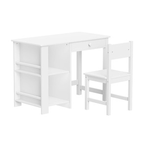 Gran oferta, juego de sala de juegos para niños, silla de escritorio de madera, cubículos de almacenamiento, 2 estanterías laterales para niños en edad preescolar - Product Image 3