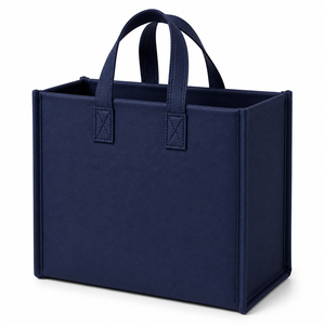 Sac fourre-tout en feutre non tissé en polyester avec logo personnalisé, ouverture supérieure, réutilisable, sac promotionnel, sac de shopping, vente en gros - Product Image 3
