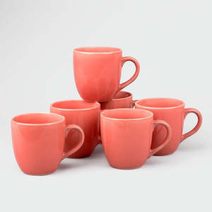 <b>Set</b> of 6 Peach Blossom Ceramic <b>Tea</b> <b>Cups</b> - Product Image 1