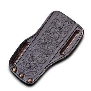 Étui de couteau vintage Western Pancake en cuir fait main sur mesure, pour port horizontal, étui de ceinture pour couteau pliant, chasse, EDC - Product Image 1
