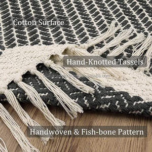 Alfombras y alfombras tejidas de algodón Alfombra de algodón Handloom Textiles para el hogar Alfombra de piso Alfombras y alfombras de sala de estar DE LA India - Product Image 2