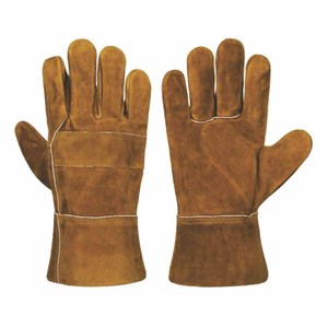 ถุงมือหนังวัวแท้คุณภาพสูง ทนความร้อนและประกายไฟ ป้องกันไฟลุก สำหรับงานดับเพลิง อบ ปิ้งย่าง - Product Image 3