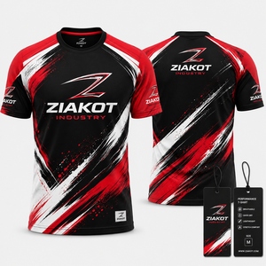 ZIAKOT industry New design Men's Custom Red White-Black Performance <b>T</b>-<b>Shirt</b> - Product Image 1
