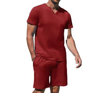Top Quality Wholesale <b>Men's</b> Stylish Summer Two Piece Set <b>Short</b> Sleeve T Shirt and <b>Shorts</b> Casual Street wear Outfit for <b>Lounging</b> - Product Image 6