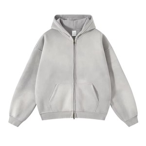Sweat-shirt à capuche pour homme en coton molletonné délavé style vintage - Product Image 3