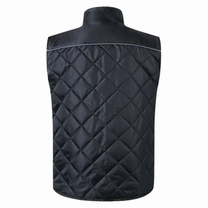 Men's High Visibility Reflective Safety Vest Zipper Stand Collar Sleeveless Work <b>Waistcoat</b> - Product Image 3