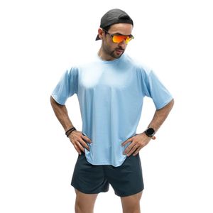 Men's <b>Sky</b> <b>Blue</b> Crew Neck Short Sleeve T Shirt Loose Fit Casual Sports <b>Top</b> Lightweight Everyday Summer Shirt Comfortable Basic - Product Image 1