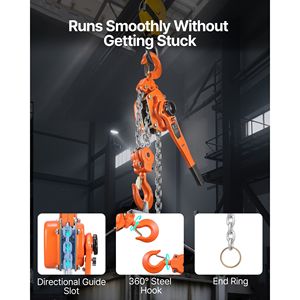Heavy Duty Manual Lever Chain <b>Hoist</b> 6T 13200LBS Capacity G80 Alloy Steel Dual Pawl Mechanical 10FT Lift 6M Manual Come Along - Product Image 5