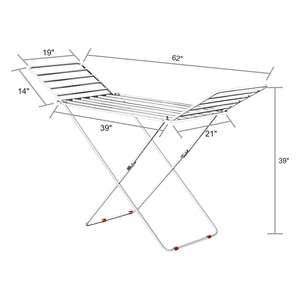 Séchoir à linge pliable en acier au design moderne, support de séchage pliable, personnalisation disponible, léger - Product Image 2