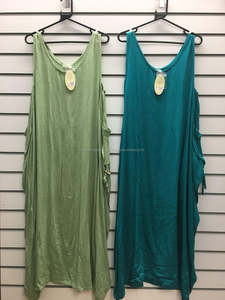 IKAT UK Femmes Vacances Midi Swing Robe Été Plage Poche Soleil Robe en Viscose Douce Couleur Unie Vacances Plage Bikini Maxi Wear - Product Image 5