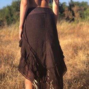 Jupe en coton asymétrique style elfe pour femme, tenue bohème Burning Man, confortable et élégante, cadeau pour elle - Product Image 3