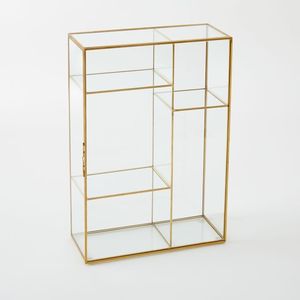 Elegant Cosmetic Organizer Made Of Metal And Glass For Makeup Accessories Jewelry And Perfume Collection - Product Image 1