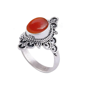 Carnelian Gemstone <b>Ring</b> Handmade Boho Jewelry Natural Orange Stone <b>Statement</b> <b>Ring</b> Gift for Her - Product Image 5