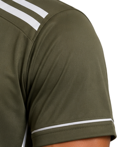 T-shirt de sport vert olive pour homme, manches courtes, séchage rapide, respirant, personnalisable, pour entraînement et gym - Product Image 4