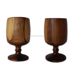 Vaso de vino y chupito multiusos de madera natural para café para fiestas, muestra amor y cuidado, calidad de mástil - Product Image 4