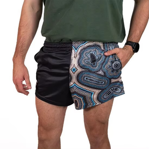 High Quality Customizable Logo Polyester Rugby Footy Shorts with Zipper Pocket Sublimation <b>Football</b> Wear - Product Image 3