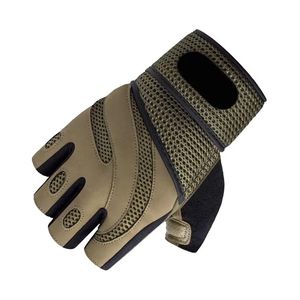 Guantes Tácticos de Medio Dedo Color Verde Oliva, Palma Reforzada con Microfibra, Profesionales para Levantamiento de Pesas y Entrenamiento en Gimnasio - Product Image 5