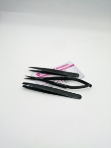 Pinzas para Cejas de Plasma Negras, Acero Inoxidable, Puntas Inclinadas y Puntiagudas, Reutilizables, Duraderas, Tijeras para Depilar Pelo Encarnado - Product Image 3