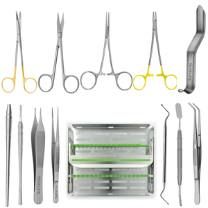 Kit de chirurgie buccale manuelle de base Top Notch Surtechs, 13 pièces, acier inoxydable allemand, certifié CE, instruments chirurgicaux dentaires réutilisables - Product Image 1