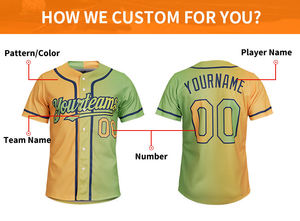 เสื้อเบสบอลผู้ชายแบบสั่งทำพิเศษ พิมพ์ลายแบบ Sublimation เต็มตัว ชุดกีฬาระบายอากาศ แห้งเร็ว เสื้อทีมเบสบอล บริการ OEM - Product Image 2