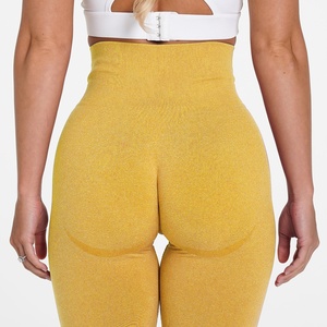 Women's High Waist Gym Leggings Hot Selling Lifting Yoga <b>Pants</b> Seamless Workout Clothes with Solid Pattern - Product Image 4