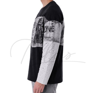 เสื้อยืดแขนยาวคุณภาพสูงสำหรับผู้ชาย พิมพ์โลโก้แบรนด์ของคุณได้ เสื้อยืดแขนยาวสีพื้นสำหรับผู้ชาย - Product Image 4