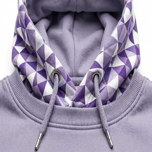 NEXTEX Sweat à capuche unisexe Triangle Geo en molleton de coton doux, chaud, violet lavande, avec motif graphique - Product Image 6