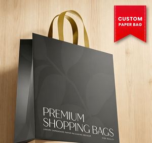 Sac shopping haut de gamme personnalisé imprimé, avec différents types de poignées et de structures. - Product Image 1