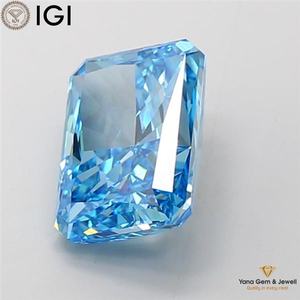 Diamante CVD de 5.00 Quilates Cultivado en Laboratorio con Certificado IGI, Corte Radiante, Color Azul Intenso, Claridad VS1 para Joyería Personalizada - Product Image 4