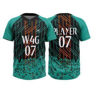 Uniformes de Béisbol Personalizados para Equipos Profesionales, 2 Botones, Impresión por Transferencia de Calor, 100% Poliéster, Transpirables, de Secado Rápido, con Nombre y Logotipo del Equipo - Product Image 1