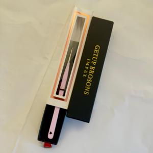 Pince à cils durable en acier inoxydable avec pointe lisse de 10 mm, poignée diamantée, pour volume russe 90°, longue 45°/courbe, boîte personnalisée de précision - Product Image 1
