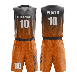 Uniforme de Baloncesto Sublimado EFFO APPAREL, Conjunto sin Mangas con Cuello en V, Absorbente de Humedad, Estampado Azul, Ropa Deportiva Unisex para Adultos - Product Image 2