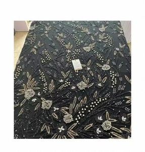 Tissu brodé artisanal élégant pour boutique de luxe, tissu de mariée en résille avec paillettes, fabriqué par le producteur à prix de gros - Product Image 2