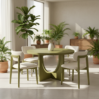 Table à manger ronde moderne avec 4 chaises, design décoratif, garantie 1 an, ensemble de salle à manger 4 places, meubles compacts pour salon