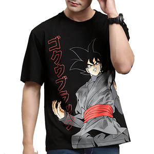 Camiseta Negra de Manga Corta para Hombre, con Serigrafía Frontal, Cuello Redondo, Estilo Casual Holgado, 100% Algodón Jersey - Product Image 4