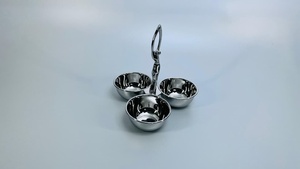 Juego de Tazones de Servir Triples de Aluminio de Lujo, Elegante Porta Aperitivos de Metal para Frutos Secos, Dulces y Decoración de Mesa - Product Image 3