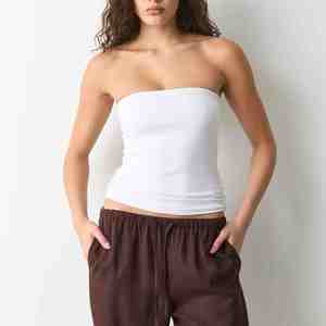 Gym Tube <b>Top</b> Strapless Fitness Sport Breathable Soft Bodycon Double Layer Cropped Yoga Tank <b>Tops</b> Women 100% Cotton Short Front - Product Image 1