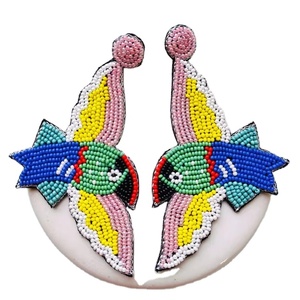 Nouvelle arrivée Design classique femmes mode perles de rocaille oiseaux boucles d'oreilles pour la fête disponibles en gros nouveaux oiseaux boucles d'oreilles en perles - Product Image 6