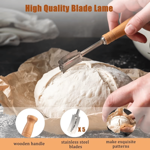 Cesti per lievitazione in rattan naturale, rotondi da 9 pollici e ovali da 10 pollici, con rivestimento in lino, strumenti per panificazione e pasticceria con strumenti di marcatura e rivestimento. - Product Image 6