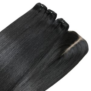 Extensiones de cabello virgen vietnamita 2x6 recto de hueso sedoso Paquetes de color natural con cierre alineado de cutícula - Product Image 5