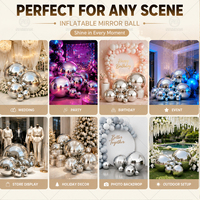 Grande boule miroir brillante réutilisable en PVC, ballon bulle gonflable géant pour la décoration de scène, mariage, festival, événement, toile de fond