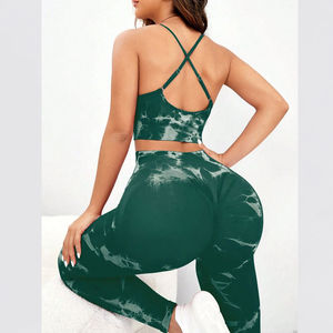 ชุดโยคะผู้หญิงแบบ 2 ชิ้น สีพื้น ขายส่ง ไซส์ใหญ่ คุณภาพสูง รับทำโลโก้ตามสั่ง OEM ชุดกีฬา - Product Image 5